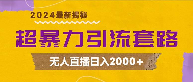 （12800期）超暴力引流套路，无人直播日入2000+|无忧资源社