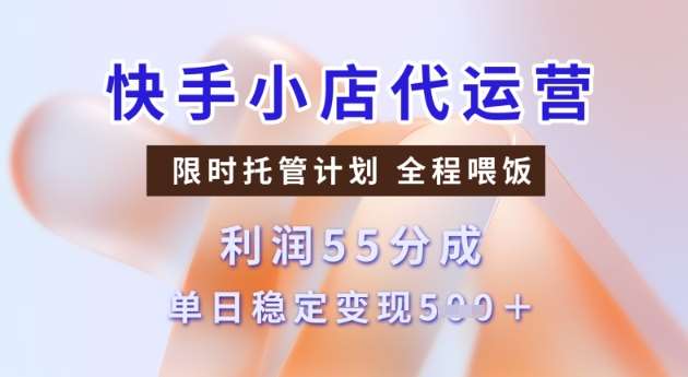 快手小店代运营3.0，模式新升级，收益55分，稳定单日5张【揭秘】|无忧资源社