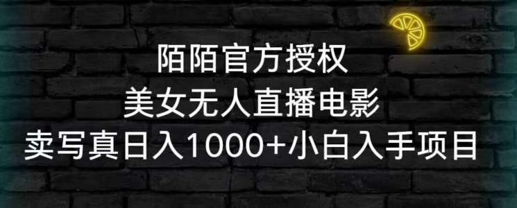 陌陌官方授权美女无人直播电影，卖写真日入1000+小白入手项目【揭秘】|无忧资源社