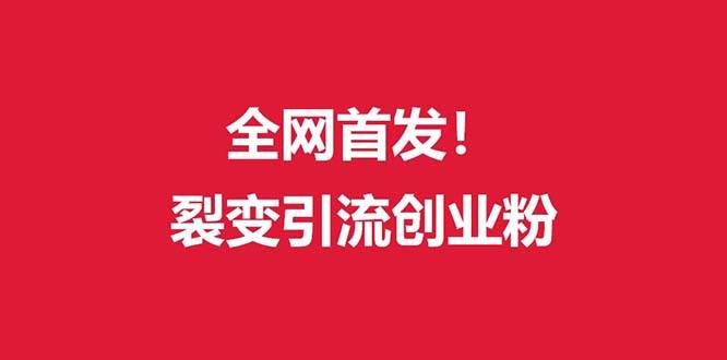 （9061期）（全网首发）外面收费几千的裂变引流高质量创业粉|无忧资源社