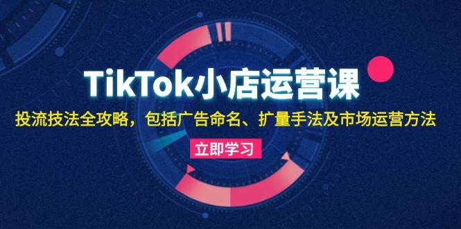 （13063期）TikTok小店运营课：投流技法全攻略，包括广告命名 扩量手法及市场运营方法|无忧资源社