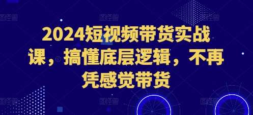 2024短视频带货实战课，搞懂底层逻辑，不再凭感觉带货|无忧资源社