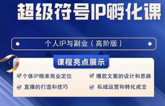 超级符号IP孵化高阶课，建立流量思维底层逻辑，打造属于自己IP（51节课）|无忧资源社