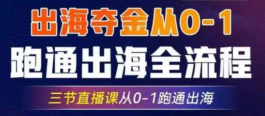 2025出海夺金从0-1跑通出海全流程，三节直播课从0-1跑通出海，教你用AI跑通全流程|无忧资源社