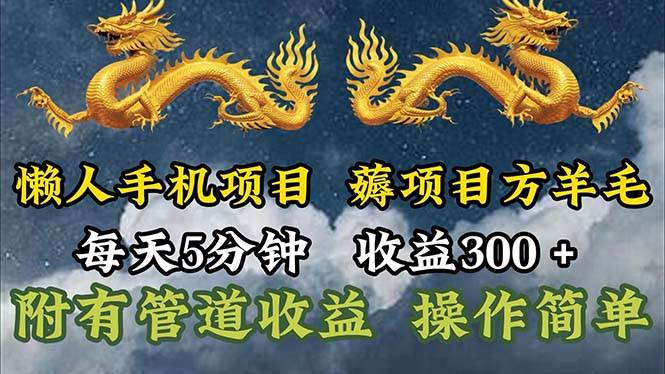 （11600期）懒人手机项目，每天5分钟，每天收益300+，多种方式可扩大收益！|无忧资源社