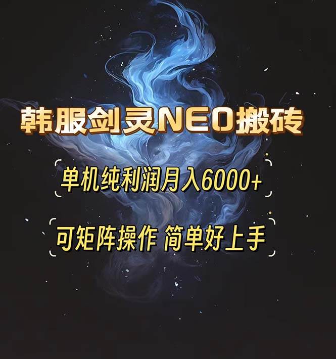 （13435期）韩服剑灵NEO搬砖攻略，单机纯利润月入6000+ 可矩阵操作，简单好上手。|无忧资源社