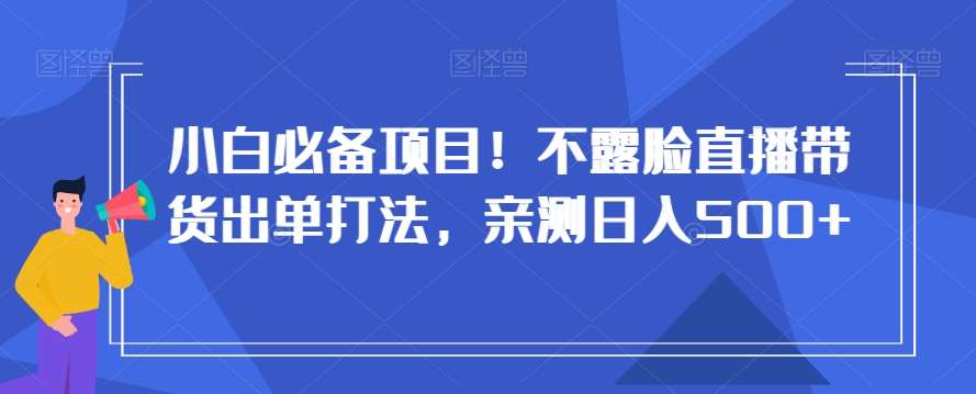 小白必备项目！不露脸直播带货出单打法，亲测日入500+【揭秘】|无忧资源社