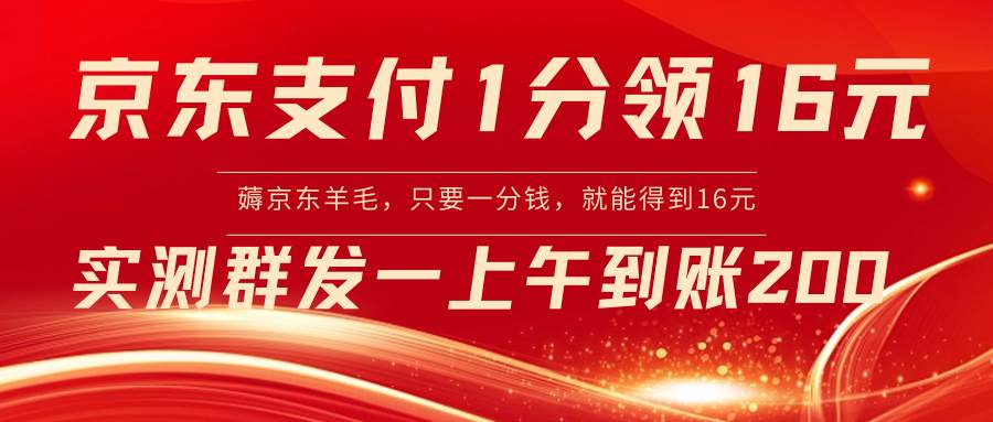 （8678期）京东支付1分得16元实操到账200|无忧资源社