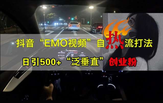 抖音EMO视频自热打法，日引500+“泛垂直”创业粉|无忧资源社
