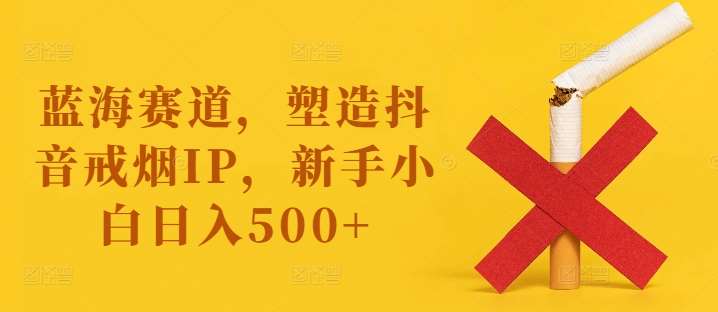 蓝海赛道，塑造抖音戒烟IP，新手小白日入500+【揭秘】|无忧资源社