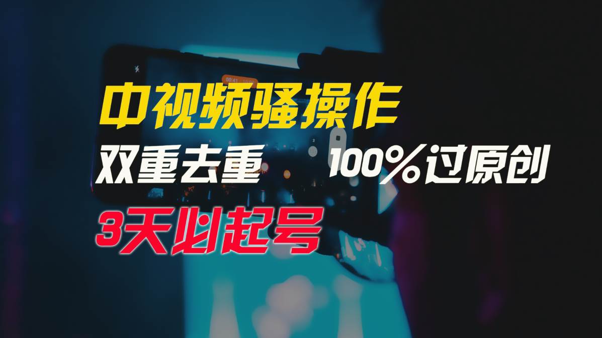 （9649期）中视频骚操作，双重去重100%过原创，3天比必起号，简单无脑，月入3W+|无忧资源社
