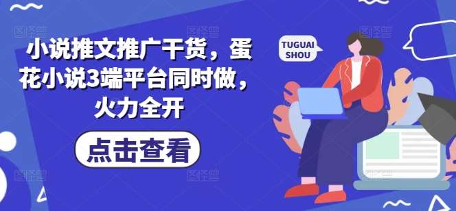 小说推文推广干货，蛋花小说3端平台同时做，火力全开|无忧资源社
