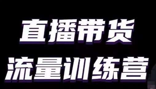 直播带货流量训练营，小白主播必学直播课|无忧资源社