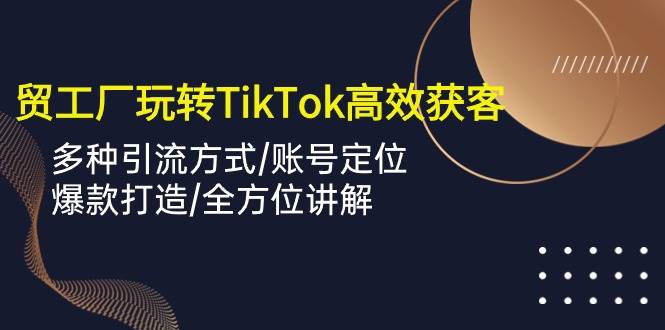 （10302期）外贸工厂玩转TikTok高效获客，多种引流方式/账号定位/爆款打造/全方位讲解|无忧资源社