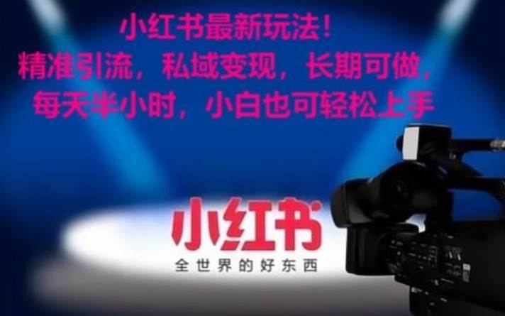 小红书最新玩法！精准引流，私域变现，长期可做，每天半小时，小白也可轻松上手|无忧资源社