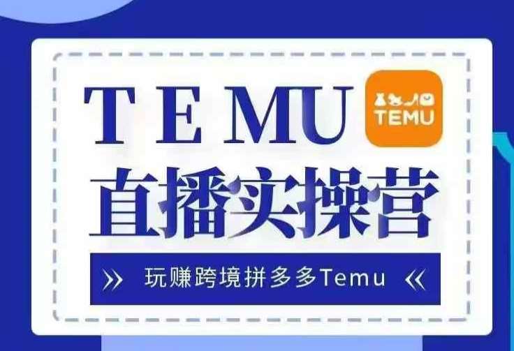 Temu直播实战营，玩赚跨境拼多多Temu，国内电商卷就出海赚美金|无忧资源社