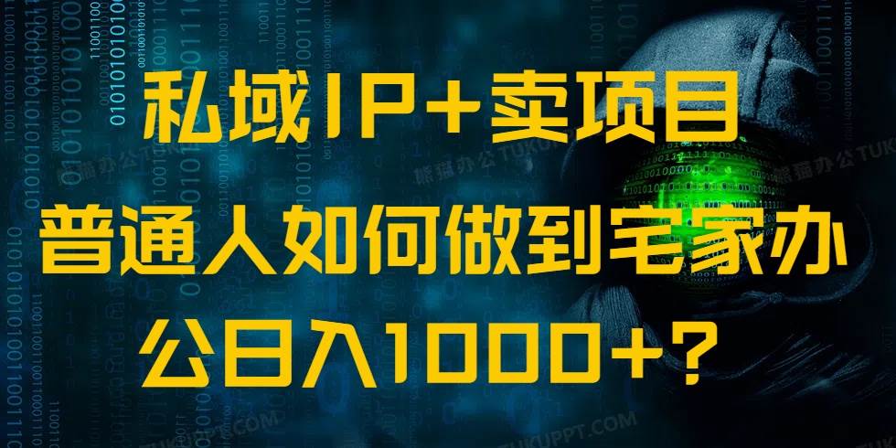 （14400期）私域IP+卖项目，普通人如何做到宅家办公实现日入1000+|无忧资源社