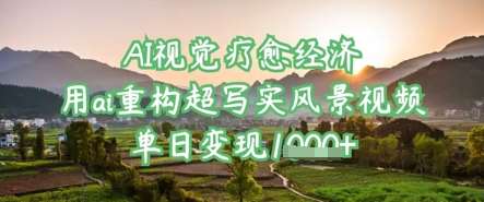 AI视觉疗愈经济：用ai重构超写实风景视频，单日变现多张|无忧资源社