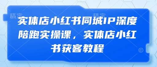 实体店小红书同城IP深度陪跑实操课，实体店小红书获客教程|无忧资源社