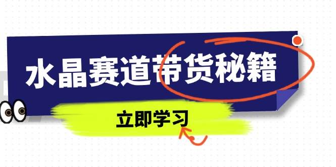 （14406期）水晶赛道带货秘籍，国学结合、短视频起号、拍摄技巧、直播话术等内容|无忧资源社