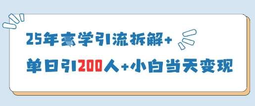 25年国学引流拆解+单日引200人+小白当天就能变现|无忧资源社