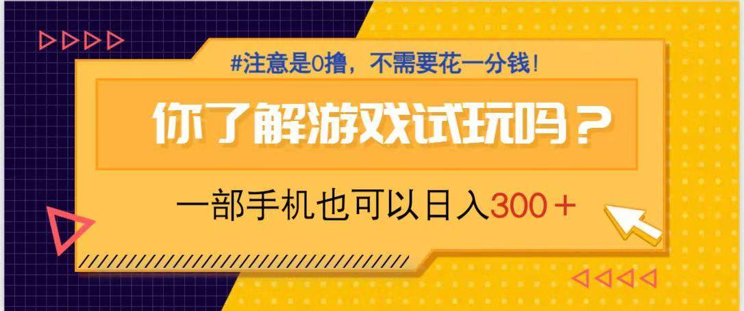 （14440期）游戏试玩，一部手机就可以日入300+，纯0撸项目，不需要花任何一分钱，…|无忧资源社