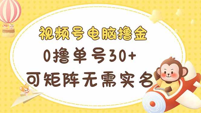 （14220期）视频号电脑撸金 0撸单号30+ 可矩阵 无需实名多号多得|无忧资源社
