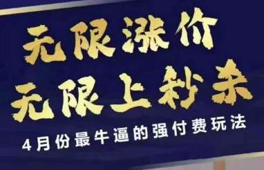 4月12号拼多多线上课，无限涨价，无限上秒杀，4月份最牛逼的强付费玩法|无忧资源社