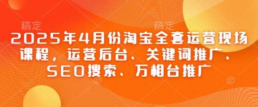2025年4月份淘宝全套运营现场课程，运营后台、关键词推广、SEO搜索、万相台推广|无忧资源社