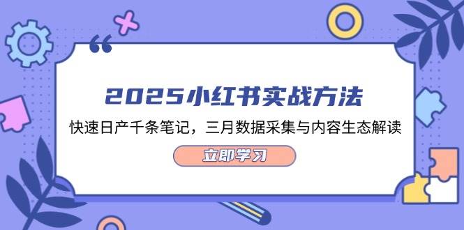 （14347期）2025小红书实战方法，快速日产千条笔记，三月数据采集与内容生态解读|无忧资源社
