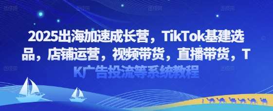 2025出海加速成长营，TikTok基建选品，店铺运营，视频带货，直播带货，TK广告投流等系统教程|无忧资源社