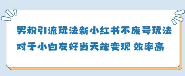 男粉引流玩法(新)，玩法友好做的好当天就能变现|无忧资源社