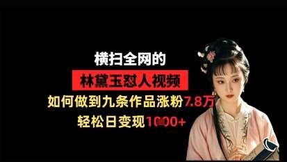 横扫全网的林黛玉怼人视频，如何做到九条作品涨粉7.8万，轻松日变现1k|无忧资源社