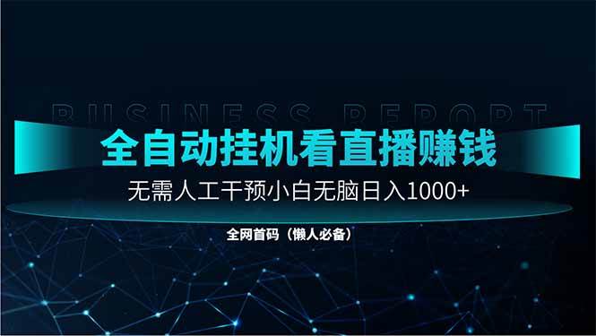 （14483期）直播助手全自动看大平台直播赚钱，全自动无需人工干预，小白无脑日入1000|无忧资源社