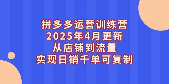 （14469期）拼多多运营训练营2025年4月更新，从店铺到流量，实现日销千单可复制|无忧资源社