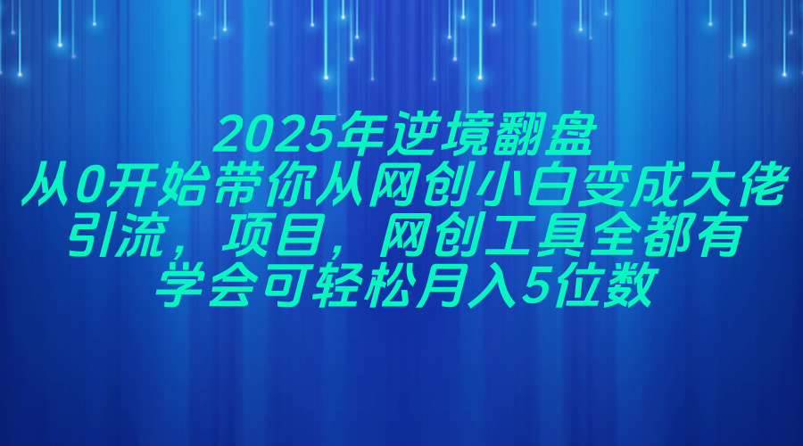 （14473期）2025年逆境翻盘，从0开始带你从网创小白变成大佬，引流，项目，网创工…|无忧资源社