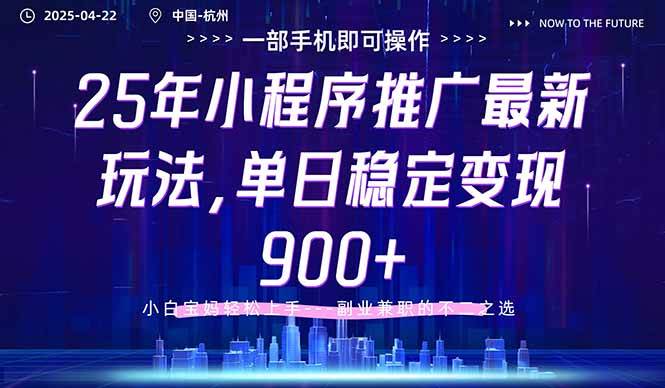 （14494期）25年小程序推广最新玩法，单日稳定变现900+，小白轻松上手|无忧资源社