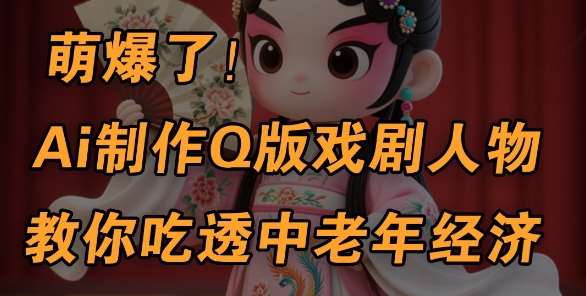 用Ai制作Q版戏剧人物，手把手教你吃透中老年经济，5分钟一个成品，多渠道变现|无忧资源社