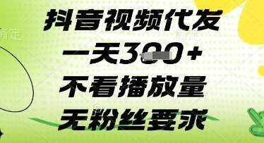 抖音视频代发一天3张+，不看播放量，无粉丝要求【揭秘】|无忧资源社