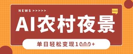 Deepseek制作农村夜景视频，一条视频点赞20W+，单日变现数张|无忧资源社
