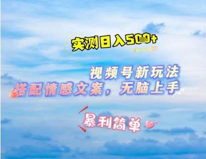 微信视频号最新玩法，表情包搭配情感文案，2分钟一条原创作品，简单好上手，轻松日入几张|无忧资源社