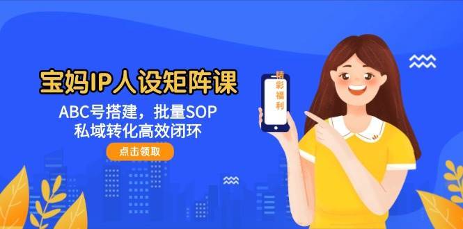 宝妈IP人设矩阵课：ABC号搭建，批量SOP，私域转化高效闭环|无忧资源社