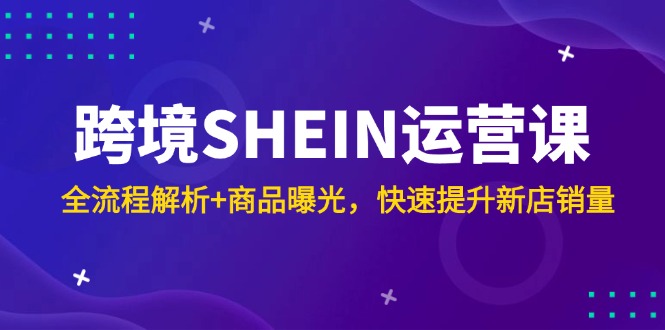 （14832期）跨境SHEIN运营课，全流程解析+商品曝光，快速提升新店销量|无忧资源社