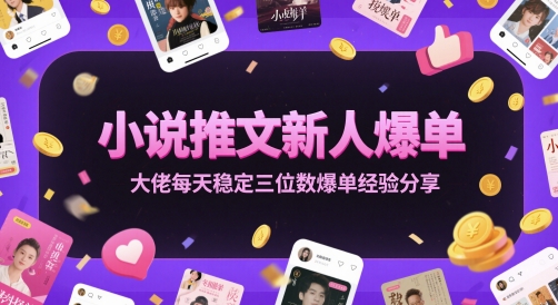 小说推文新人爆单大佬每天稳定三位数爆单经验分享|无忧资源社