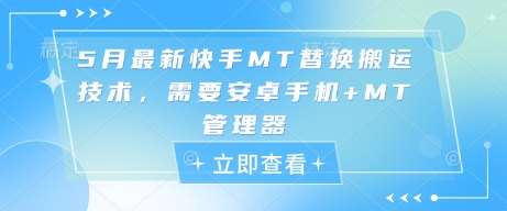 5月最新快手MT替换搬运技术，需要安卓手机+MT管理器|无忧资源社