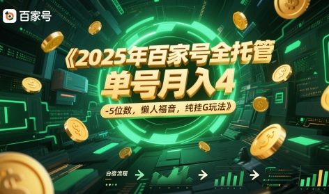 2025年百家号全托管，单号月入4-5位数，懒人福音，纯挂G玩法【揭秘】|无忧资源社