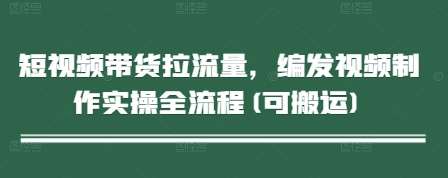 短视频带货拉流量，编发视频制作实操全流程(可搬运)|无忧资源社