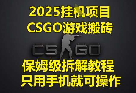 2025挂G项目，CSGO游戏搬砖，保姆级拆解教程，只用手机就可操作【揭秘】|无忧资源社