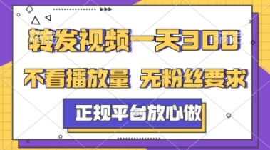 转发视频一天3张+，正规平台放心做，不看播放量，不看粉丝量，一个任务几分钟完成【揭秘】|无忧资源社