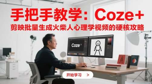 手把手教学：Coze + 剪映批量生成火柴人心理学视频的硬核攻略|无忧资源社